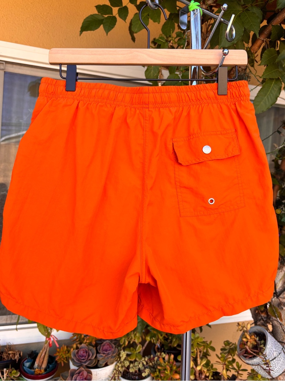 Bather Orange Swim Shorts Hawaiian Floral Embroidery Size Large - Picture 9 of 17